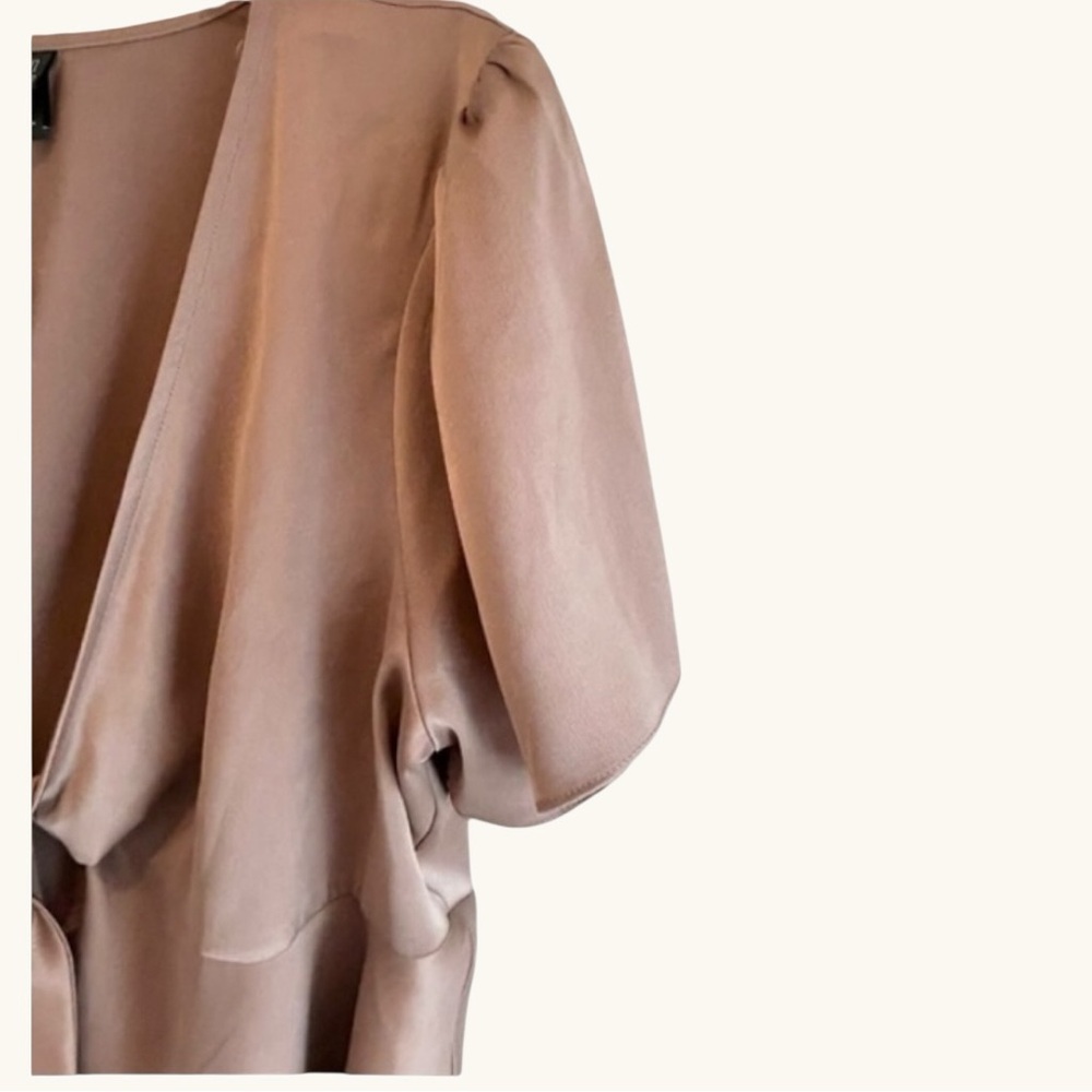 ☀️ Wild Fable NWT Satin Tie-Front Peplum Blouse XXL - Picture 4 of 6